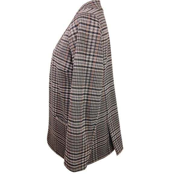 Soft Surroundings SZ XS St. James Brown Plaid Open Front Blazer $160 - Picture 3 of 7